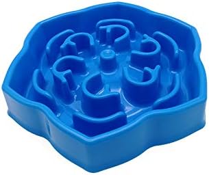 Food Bowl Stop Bloat Cat Slow Down Feeding Dog Hunting No Chock Feed Pet Bowl Slow Feeder Dog Bowl (A001 Blue)