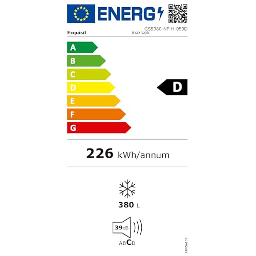 Exquisit® Congelador Vertical 380L, Inoxlook, Clase D, Tecnología No-Frost, Control Digital, Función DUAL, Congelación Rápida, Puerta Reversible, Medidas (185,5 x 71,0 x 71,0 cm) - imagen 14