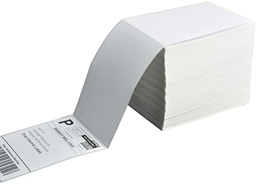 FungLam 4" x 6" Direct Thermal Shipping Labels - Pack of 500 Fanfold Labels - White Perforated, Permanent-Adhesive, Compatible Zebra & Rollo Thermal Label Printer - Image 2