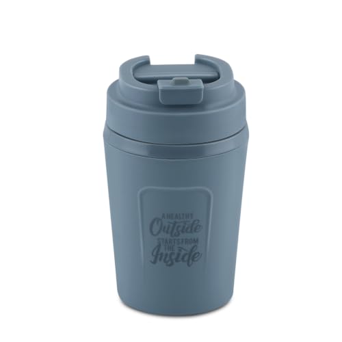 Image of JAYPEE ZIPSIP Pu Insulated Stainless Steel Coffee Mug 325 ml Travel Mug Suitable for Car, Tumbler Bottle, Tea Cup, Matte Finish Non Slip, P. Plum