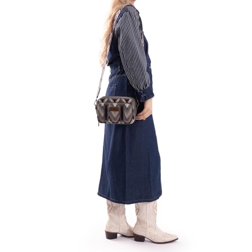 Image of Wrangler Aztec Crossbody Bag for Women Multi Pocket Shoulder Bag Boho Cross Body Wallet Purse