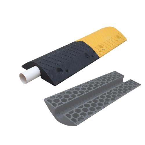 Rampa protectora de cables de goma resistente para entradas de vehículos 2