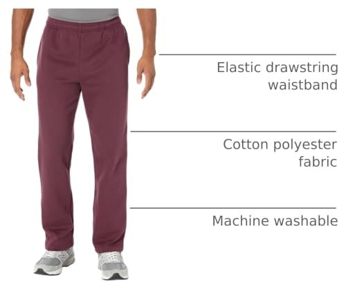Image of Amazon Essentials Men's Relaxed Straight Leg Fleece Open Bottom Sweatpant (Available in Big & Tall)