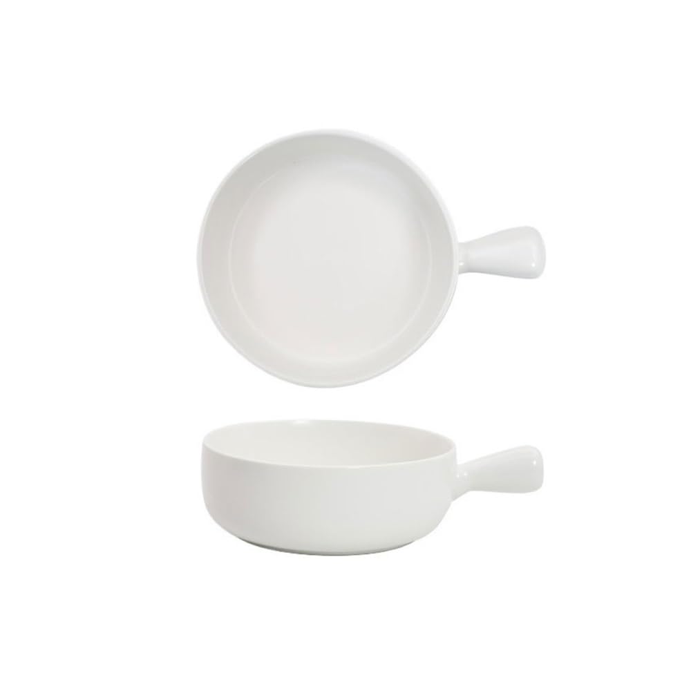 Poêle salade fruits en céramique blanche, plateau de cuisson et bol à riz cuit au four 500ml