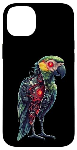 �ʔ����I�E�����{�b�g�������D�ƃT�C�{�[�O�I�E�����{�b�g Robot Parrot Lover Cyborg AI �X�}�z�P�[�X iPhone 14 Plus �p