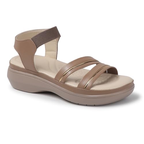 Image of Ladies Hub Stylish Women's Wedge Sandals Platform Heels with Extra Soft Cushioned Footbed, Ankle Strap & Open Toe Style