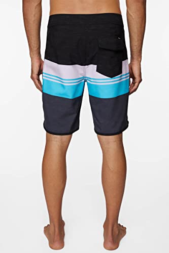 O'NEILL Men's 19 Inch 4-Way Stripe Boardshorts - Quick Dry Swim Trunks for Men with Fabric and Pockets4