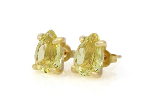 Boucles d'oreilles quartz citron jaune poire | Finis les bijoux lourds et ternes