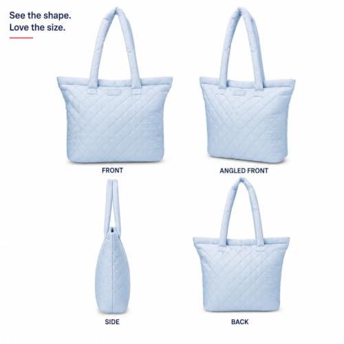 Image of Reebok Womens Tote Bag - Lightweight Carry On Puffer Quilted Tote Bag for Travel Work Travel and Daily Essentials