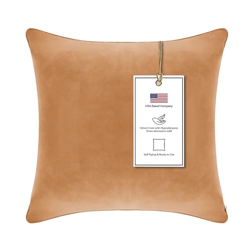 A1 Home Collections A1HC Throw Pillows, Down Alternative Filled Ready to Use Decorative Throw Pillows, Pack of 1, Brown Derby - 22"x22"