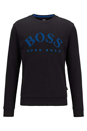 Herren Salbo Sweatshirt aus Baumwoll-Mix mit Rundhalsausschnitt und Kontrast-Logo