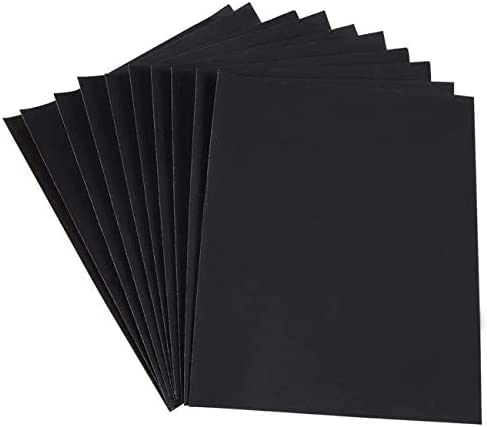 ABBASALI 10 Pcs Waterproof Sheet Black Abrasive Paper For Automotive Body Working on Paint, Varnish, Furniture’s And Other Soft Metals Solid Surface Materials Sanding (GRIT 320)