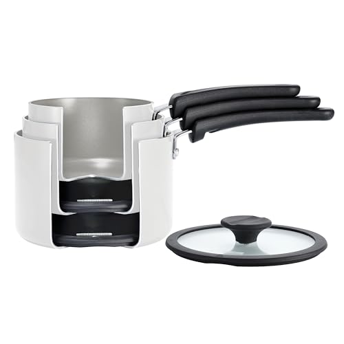 Image of Tramontina Ceramic Non Stick 6-Piece Nesting Sauce Pan Set - White