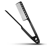HerStyler Hair Comb For Straightening - Protects Hands - No More Knots - Styles Like A Pro - Versatile Hair Styling Comb - Travel Friendly (Black, Plastic, Dry Hair, 1 Count Pack of 1)