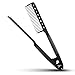 Herstyler Comb For Straightening Hair - Hair Styling Comb For Great Tresses - Flat Iron Comb With A Firm Grip - Straightening Comb For Knotty Hair - Flat Iron Heat Resistant Comb - Get wooed (Black)