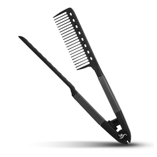 HerStyler Hair Comb For Straightening - Protects Hands - No More Knots - Styles Like A Pro - Versatile Hair Styling Comb - Travel Friendly (Black, Plastic, Dry Hair, 1 Count Pack of 1)