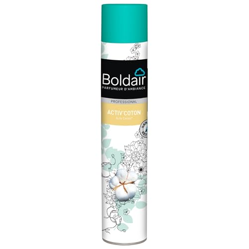BOLDAIR - Désodorisant Aromathérapie activ' coton - Spécial forme & bien être - Anti allergies - Pulvérisation sèche - sans retombées humides - 500ML - Fabrication française