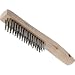 Forney 70520 Wire Scratch Brush, Stainless Steel with Wood Shoe Handle, 10-1/4-Inch-by-.013-Inch