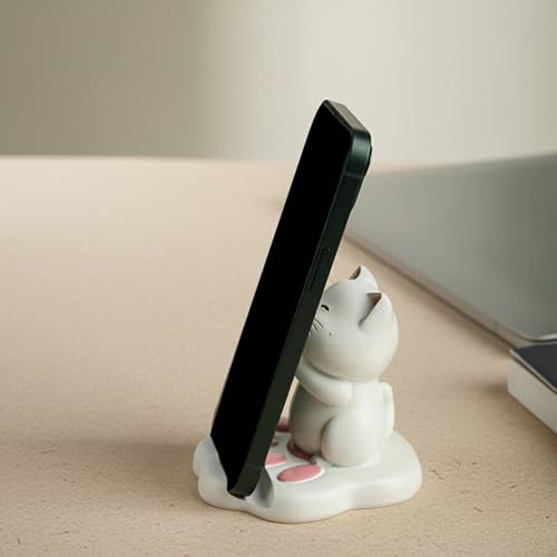 Soporte de teléfono con figura de gato Milageto para oficina y hogar 7