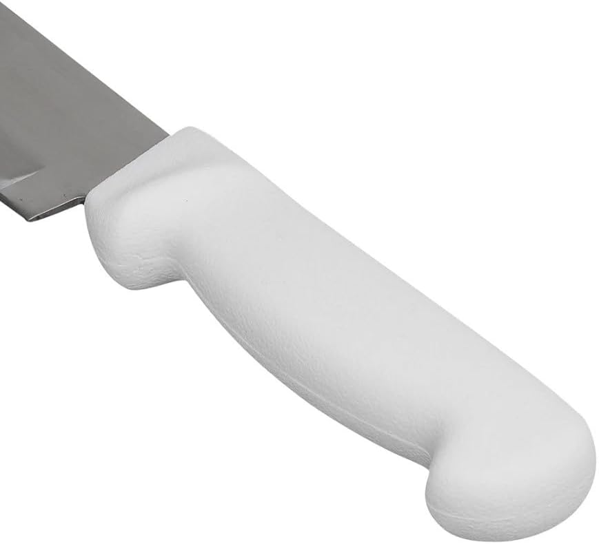 Soro Essentials- 10" High Carbon Steel Curved Cimeter Steak Knife with White Color Handle- Curved Butcher Knife for Meat Cutting Meat Trimming Butcher Knife with Ergonomic Handle for Home Restaurant