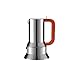 Produktbild Alessi 9090 Manico Forato 9090/3 100 - Design-Espresso-Kaffeemaschine 3 Tassen, aus Edelstahl 18/10 mit Magnetischem Boden, Perforiertem und Farbigem Griff, Orange, 12 cm