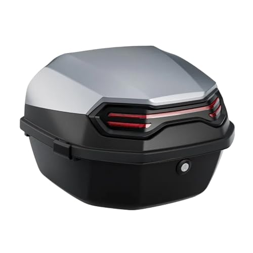 Aoasious バイク リアボックス 35L トップケース 大容量 着脱可能 フルフェイス収納 ヘルメットボックス 原付・スクーター用 通勤通学 ツーリング マットブラック シングルトランク (35L シングルトランク,マットグレー)