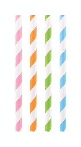 Avanti Papers Cocktail Straw Set, Rainbow, 14 cm Size (50 Pieces Set)