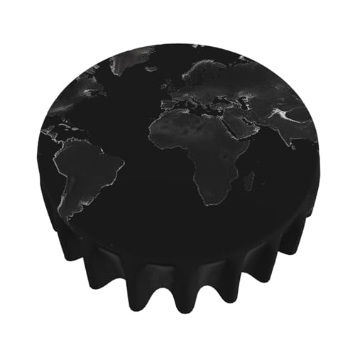 Nappe ronde noire 152 cm imperméable et infroissable pour table de repas