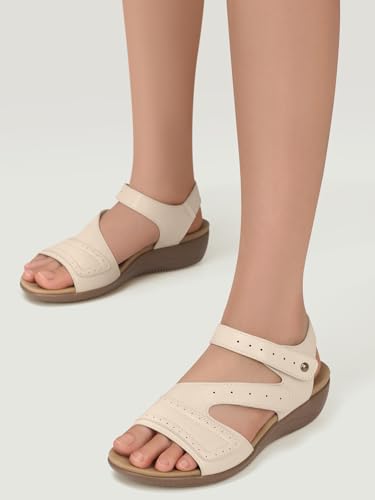 Image of SHIBEVER Wedge Sandals for Women Dressy: Comfortable Summer Low Wedges 2026 Platform Walking Womens Shoes