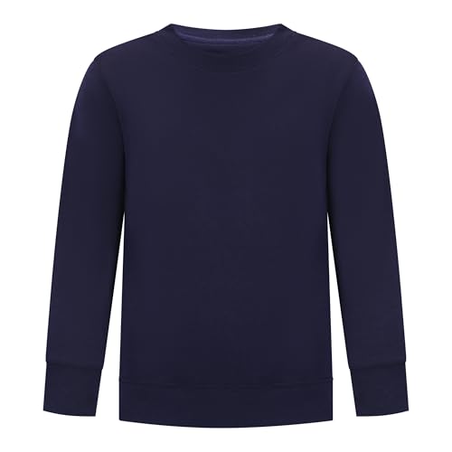 EVERYDAY KIDS Boys’ Fleece Crewneck Sweatshirt; Boy’s Long Sleeve Pullover Shirt - Soft and Breathable Cotton/Poly Blend