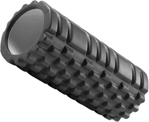 Foam Roller Deep Tissue Massage Trigger Point Muscles Therapy Physio Yoga Roll Muscle Massager Back Exercise Home Gym Fitness Legs, Calf, Pilates, Runners (Black)