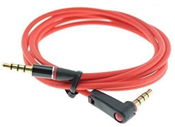System-S 4-Pin 3.5 mm Jack to 3.5 Jack Male Angled 90° Cable 110 cm Red - Image 2