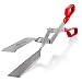 Shark BBQ Grilling Tongs, Long Stainless Steel, Heavy Duty Barbecue Grill Tong w Red PVC Handle, All in One BBQ Accessories Set, Wide Grip Kitchen Tongs, Knife Edge, Grill Tools