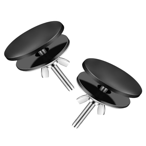 Joyangy 2-Pack Stainless Steel Sink Hole Cover, 2 Inch Kitchen Faucet Hole Cap, Leakproof Sink Tap Hole Plate Stopper, Black