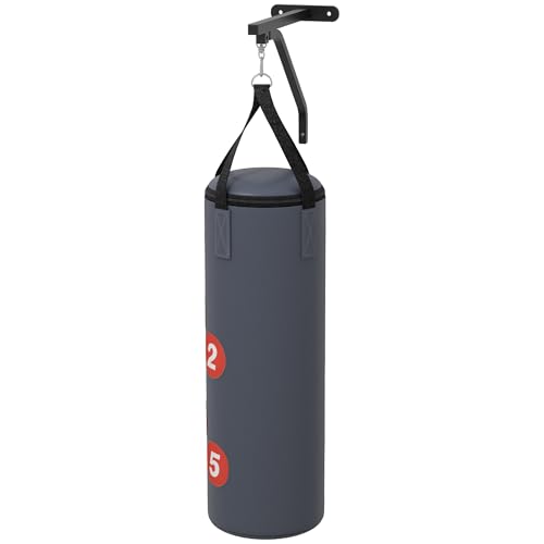 SPORTNOW Bolsa de boxeo sin relleno con soporte de pared, bolsa pesada con guantes, bandas para manos y gancho giratorio de 360° para MMA, Kickboxing, karate, entrenamiento en casa
