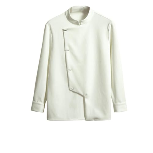 Chemise rayée homme manches longues style chinois rétro coupe ample