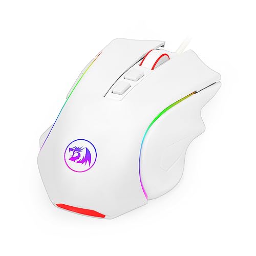 Redragon MOUSE GAMER GRIFFIN BRANCO COM LED RGB - M607W, UNICO
