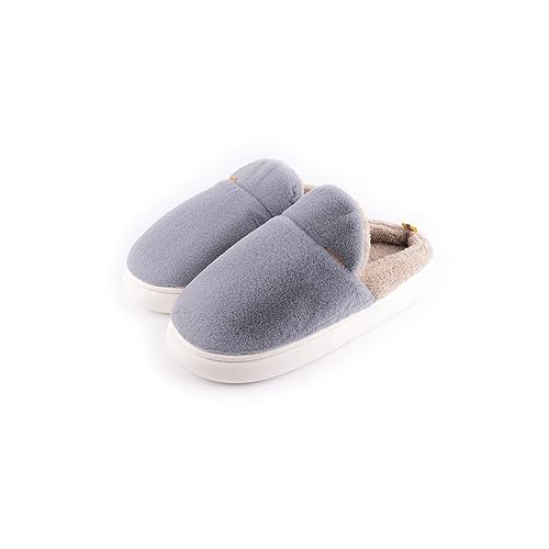 R-ISLAND Pantuflas hombre,Zapatillas estar por casa,La suela PVC, Comodo, Evitar el frio,para dormitorios,casa,salon..etc (Gris azul, 42)