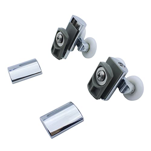 Miniatura 8 de Rodillos De Puerta De Ducha De Aleación De Zinc Macizo, 4 Piezas Rodillo De Puerta De Vidrio De Ducha, Poleas De Corredor De Doble Rueda, Ruedas De 23 Mm De Diámetro Para Recinto De Ducha