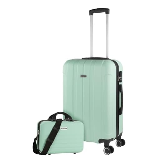 ITACA - Maleta Cabina de Viaje Rígida 4 Ruedas Trolley 55 cm ABS Lisa. Pequeña Equipaje de Mano. Cómoda y Ligera. Viajes Cortos. Low Cost Ryanair, 771150, Color Menta