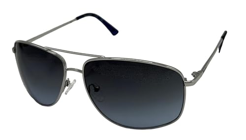 Timberland Sunglass Mens Shiny Nickeltin Rectangle, Smoke Lens TB7288 10B