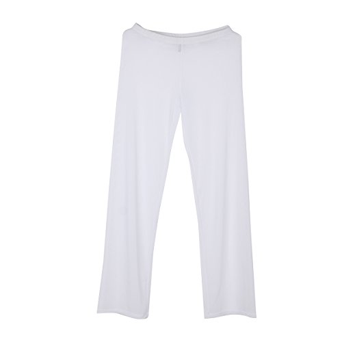 iEFiEL Mens Mesh See Through Home Lounge Pants Nightwear (M, White) - Thumbnail 6