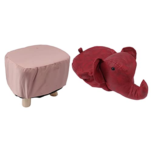 Naroote Animal Otomana, Taburete de Pie para Niños Taburete de Reposapiés Pequeños en Forma de Elefante con Colchón Suave y Acolchado para Dormitorio, Silla, Debajo del Escritorio, Oficina, Sala de