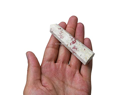 Image of Certified Cinnabarite Crystal Tower Obelisk Point for Chakra, Healing and Balancing - AAA Grade Original Certified Gemstone Agate for Reiki Meditation Yoga Spiritual (3-4 Inches)