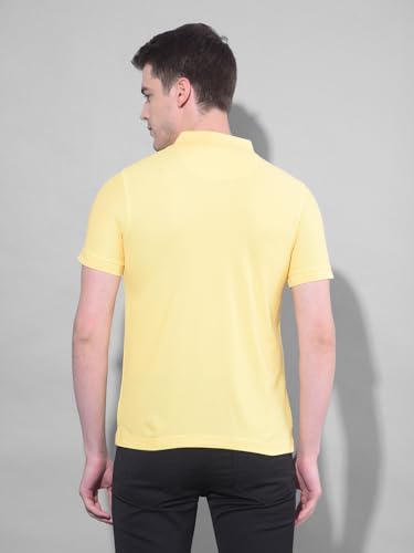 Image of Dollar Men's Pack of 1 Solid Cotton Blend Polo Neck T-Shirt