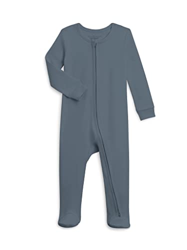 Image of Colored Organics Baby Zip-Up Footed Sleeper with 2-Way Zipper - Newborn Organic Cotton Pajamas