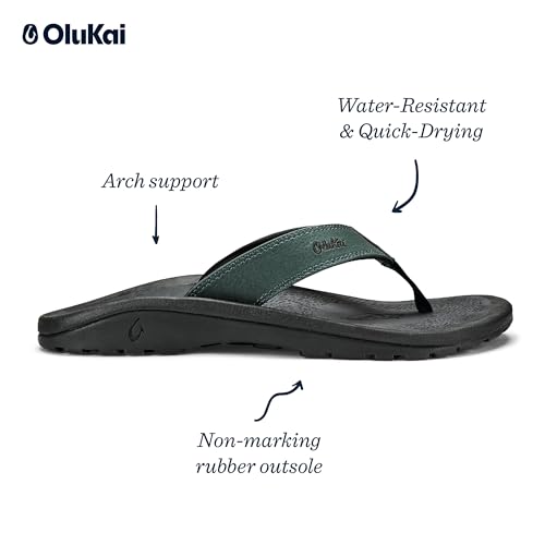 OLUKAI Ohana Men's Beach Sandals, Water Resistant Flip Flops, Arch Support & Comfort Fit, Lightweight & Durable, Enhanced Grip & Traction2
