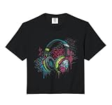 Graffiti Headphones Urban Music Street Art Festival Comfort Colors Crop Top