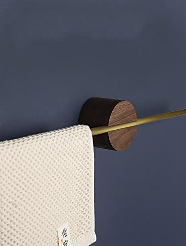 Barre de serviette en laiton et bois noble pour une salle de bain élégante