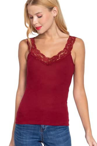 トップス rurumu: lace ribbon knit camisole Women Lace Slim-fit Ruffle Camisole,Sleeveless Solid Color
